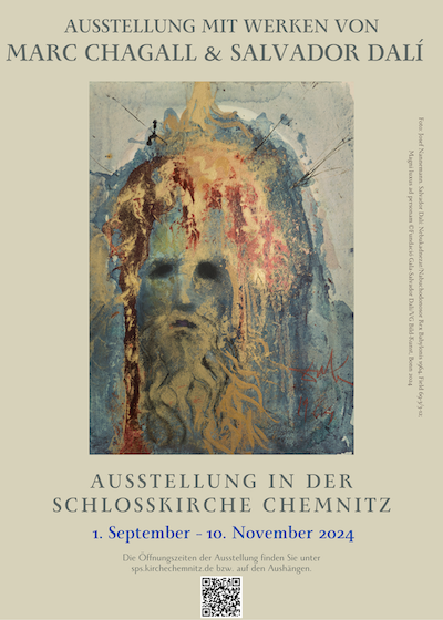 Einladung zur Ausstellung in der Schloßkirche 2024 mit Werken von Marc Chagall & Salvador Dalí